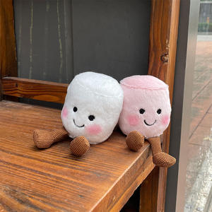 Cute Marshmallow Plush Toy Keychain <b>Cartoon</b> Soft Stuffed Doll Pendant Key <b>Ring</b> Backpack Decoration Pendant - Product Image 1