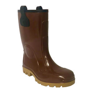 Bottes de pluie en PVC marron Ttake, hauteur genou, 40, imperméables, semelle en crêpe, unisexes, bottes hautes, toutes saisons - Product Image 1