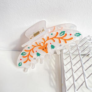 Pinzas de Pelo de Plástico con Diseño de Botas de Papá Noel y Calcetines de Árbol de Navidad, Coloridas y Lindas, para Mujeres y Niñas, para Flequillo - Product Image 5