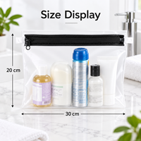 Pochette de maquillage transparente personnalisée avec fermeture éclair, étanche, organiseur de toilette, sac de rangement, étui en PVC transparent, sac cosmétique pour la salle de bain