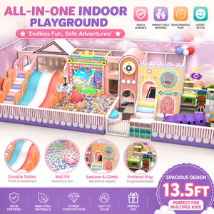 <b>Indoor</b> Playground Soft Play with <b>Slide</b> Tunnel Maze for Kids 5-12 Birthday Party Venue - Product Image 1