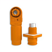 Connecteur de batterie de stockage d'énergie 200A 1000V en cuivre plaqué argent IP67, ensemble de fiches étanches haute tension de type écrou en nylon PA66