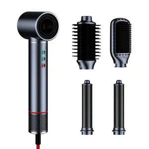 4 trong 1 máy sấy tóc bàn chải và Volumizer có thể tháo rời Styler một-bước không khí nóng cho thẳng quăn khô chải tạo kiểu tóc