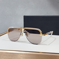 Lunettes de soleil de créateur sans monture pour hommes et femmes, monture en métal argenté, verres dégradés violet-rose, branches ajourées, protection UV400, lunettes de mode