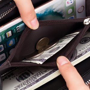 Ví nữ thời trang mới nhất có dây đeo tay, ví dài ngăn đôi khóa kéo chống trộm <span class=keywords><strong>RFID</strong></span>, ví da thật, ví nữ có ngăn đựng thẻ sơn màu - Product Image 3