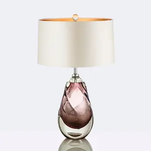 Nordic Light Luxury Glass Table Lamp Creative Designer Model Room Hotel Bedside Post-modern Luxury Decorative Table Lamp