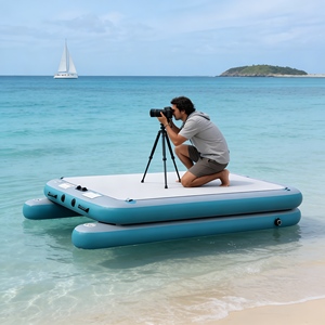 Plataforma Flotante de Agua, <span class=keywords><strong>Isla</strong></span> Inflable, Muelle Flotante, Muelle Inflable Plegable para Exteriores con Tecnología Drop Stitch - Product Image 1