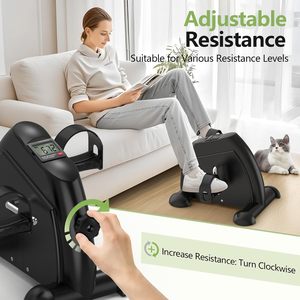 Mini-vélo <span class=keywords><strong>elliptique</strong></span> de bureau électrique pour exercices <span class=keywords><strong>assis</strong></span> des jambes, modèle ovale pour seniors, avec pédales et télécommande, entièrement assemblé - Product Image 3