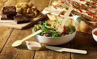 Ustensile biodégradable Couverts Cuillère Fourchette en bois Ensemble pour la cuisine