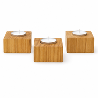 Portavelas de Madera Personalizado, Juego de Velas de Té con Nombre Grabado, Recuerdo de Boda, Decoración del Hogar, Venta al Por Mayor, Fabricante OEM
