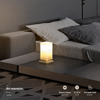 Lampe de table en cuivre Olid, lampe de chevet nordique de luxe, 3 couleurs, LED à intensité variable, abat-jour en verre givré pour chambre à coucher, salon