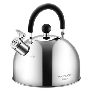 Maxcook 1.5L/2L/3L Arabic Hot Sale Stainless Steel Whistling Kettle Customized Kitchen Metal Tea Pot Tea Kettle