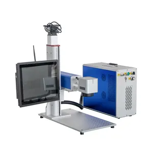 electric z-axis lifting fiber laser marking machine 30w 50w 60w 100w jpt engraving engraver with industrial computer