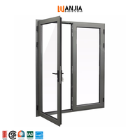 WANJIA Porte intelligente battante en aluminium personnalisée Porte à battant en aluminium à double vitrage et isolation thermique pour maison