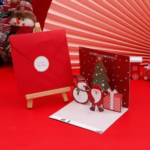 Thank You Card For Christmas Greeting Pop Up 3D Christmas Cards With Envelope