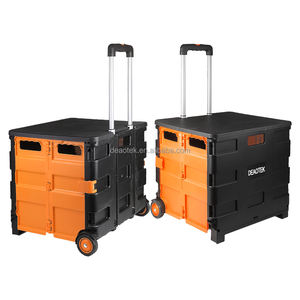 ふた付き<span class=keywords><strong>30kg</strong></span>小型折りたたみ式ショッピングカート折りたたみ式プラスチック折りたたみ式ショッピングカート折りたたみ式トロリーカート - Product Image 6