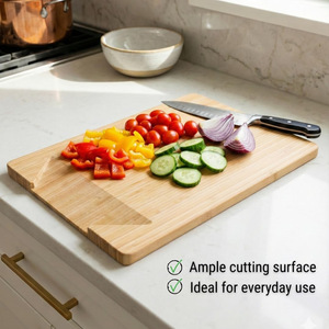 Tabla de cortar de madera rectangular multifuncional con ranuras para verduras, frutas y aperitivos - Product Image 3
