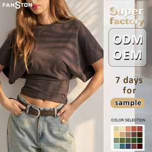 Camiseta <span class=keywords><strong>de</strong></span> Verano 2026, Estilo Coreano, Cuello Redondo, Manga Corta, Lisa, Holgada, Versátil, <span class=keywords><strong>para</strong></span> <span class=keywords><strong>Mujer</strong></span>, Venta al Por Mayor <span class=keywords><strong>para</strong></span> UE y EE. UU. - Product Image 1