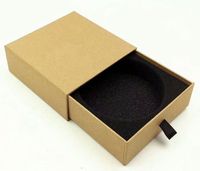 katady Boîte à bijoux personnalisée en carton écologique avec tiroir coulissant, fermeture magnétique et poignée, logo