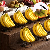Supports à bananes et crochets à fruits en fil de fer noir pour comptoir de cuisine, avec installation facile et conception flexible
