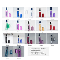 Atomiseur de parfum porte-clés 5/8/10 ml, flacon pulvérisateur portable en aluminium à remplissage par le bas avec pompe intégrée, en stock, flacon en verre