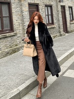 Manteau en fausse fourrure de vison blanc de luxe, haute qualité, très tendance automne-hiver, pour femme.