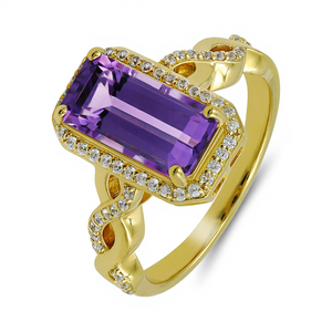 Gourik <b>Gold</b> Plated 925 Sterling Silver Wedding <b>Ring</b> Geometric Trendy Boho Halo Twisted Band with Zircon Stone for Women - Product Image 1