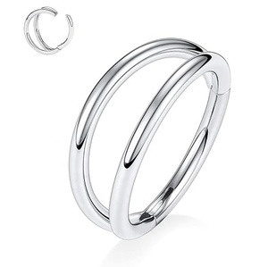 316L phẫu thuật thép không gỉ đôi đoạn bản lề Vòng vách ngăn Clicker thiết kế mũi Vòng tai sụn Hoop Vòng mũi - Product Image 1