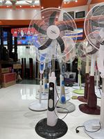 Ventilateur solaire à télécommande LED pour la maison, 18 pouces, hôtels, ventilateur sur pied rechargeable pour la maison