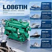 Moteur diesel marin Doosaan L086TIM 232 kW 315 CV, moteur turbocompressé de moyenne puissance pour systèmes de propulsion de bateaux de pêche, yachts et navires