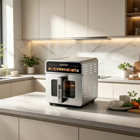Friteuse à air moderne personnalisée 10L carrée à panier unique 1700W en acier inoxydable, cuisinière numérique contrôlée par application, certifiée CE