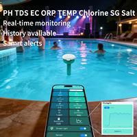Testeur d'eau de piscine numérique, mètre flottant intelligent 8-en-1 pour PH, ORP, CL, SG, TEMP, TDS, salinité, EC