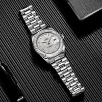 Montre mécanique automatique pour homme CADISEN, boîtier et bracelet en acier inoxydable, SEIKO, résistance à l'eau 10 ATM, verre saphir, charme luxueux