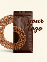 Emballage personnalisé, nouveau design, pochette à fond plat pour café en grains et lait, matériaux recyclés, biodégradable, anti-odeur