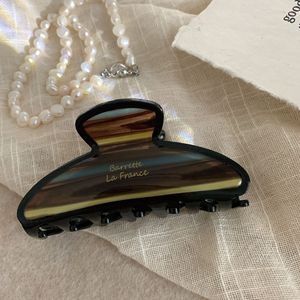 CHUJIAN Pinzas de Pelo de Acetato Bicolor de Lujo Ecológicas, Color Rosa, con Logotipo Dorado, Elegantes Pinzas Tipo Tiburón para Mujer - Product Image 5