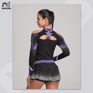 ชุดเชียร์ลีดเดอร์ดีไซน์ใหม่ขายส่ง แบบกำหนดเอง แขนยาว สไตล์แฟชั่น OEM ชุดเชียร์พร้อมโลโก้ของคุณเอง ราคาถูก - Product Image 4