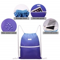 Degrade Fermuarlı Çanta Sırt Çantası Zip Cepli File Çanta Polyester 20-38L Suya Dayanıklı Spor Çantası Yoga Yüzme Plaj Unisex Spor