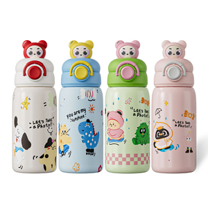 Thermos original à impression 3D de haute qualité, motif de dessin animé, tasse à <span class=keywords><strong>eau</strong></span> portable pour étudiants, créative, mignonne, pipette pour enfants, 600 ml - Product Image 6