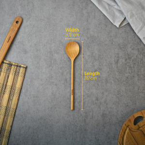 Cuillère à miel en bois de teck Munela, écologique et durable, sans peinture ni vernis, sans danger pour les aliments, certifiée Halal, personnalisable, pour la consommation. - Product Image 6