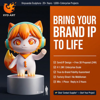 Sculpture de mascotte personnalisée en fibre de verre, chat anime |   Statue de personnage de marque OEM pour centre commercial et hôtel |   Usine source