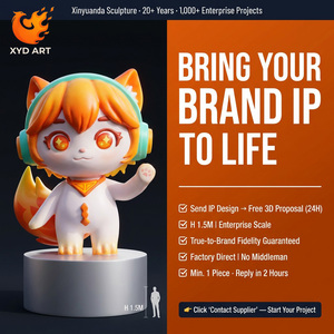 Sculpture de mascotte personnalisée en fibre de verre, <span class=keywords><strong>chat</strong></span> anime |   <span class=keywords><strong>Statue</strong></span> de personnage de marque OEM pour centre commercial et hôtel |   Usine source - Product Image 6