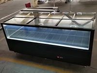 Congélateur commercial combiné pour aliments surgelés, type vitrine, refroidissement par air, pour supermarché