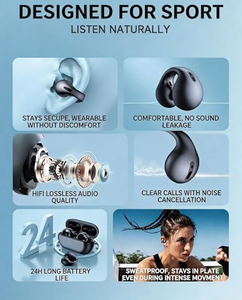 Nuevos Auriculares Inalámbricos BT 5.3 T75 Resistentes al Agua, Auriculares con Sonido Envolvente 3D, Auriculares de Conducción Ósea con Clip para la Oreja - Product Image 2