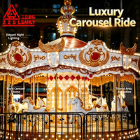Manège de luxe pour enfants de parc d'attractions, 16 places, avec transmission par roulement, éclairage et musique