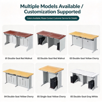 Bureau d'ordinateur simple et double à plateau rabattable, table d'ordinateur multimédia escamotable pour salles informatiques scolaires, usage pour la formation des enseignants et des élèves