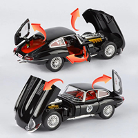 Moulé sous pression à l'échelle 1:24 ancien modèle de voiture XF XJ de type E lumières sonores portes de retrait Construction en métal pile bouton jouet à piles