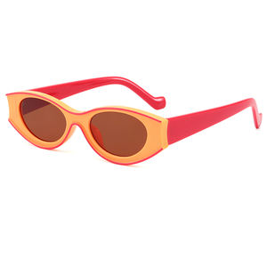 Gafas <span class=keywords><strong>de</strong></span> sol ovaladas pequeñas personalizadas <span class=keywords><strong>2022</strong></span> para mujer, gafas <span class=keywords><strong>de</strong></span> montura pequeña personalizadas con extraño efecto deslumbrante, hechas <span class=keywords><strong>de</strong></span> Material <span class=keywords><strong>de</strong></span> PC - Product Image 2