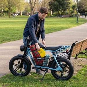 จักรยานไฟฟ้าสไตล์เอโทร โมเพด ยางใหญ่ พร้อมเบรกดิสก์ไฮดรอลิก เบาะยาว แข็งแรง ทนทาน เหมาะสำหรับขับขี่ในเมือง ถนน และสวนสาธารณะ - Product Image 2