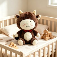 Peluche Vache de Haute Qualité Remplie de Coton PP, Jouet en Peluche Doux et Moelleux de Dessin Animé pour Promotion, Mascotte Personnalisée, Peluche Vache
