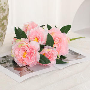 Fleur de pivoine artificielle à 7 têtes en soie, haute simulation, pour décoration intérieure, salon, entrée, arrangement en vase - Product Image 4